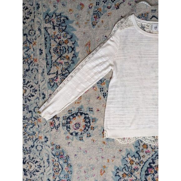 Cabi Sophia Sweater White/Cream Lace Back Top Style 5005 -‎ Medium - Picture 9 of 9